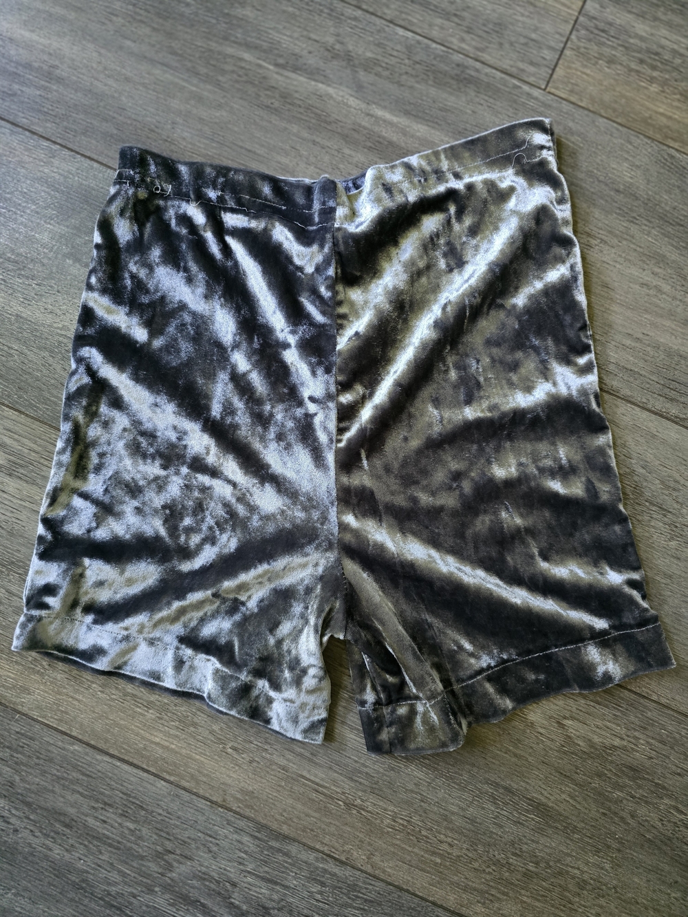 Handmade Soft Velvet Lounge Shorts in Shimmering Charcoal